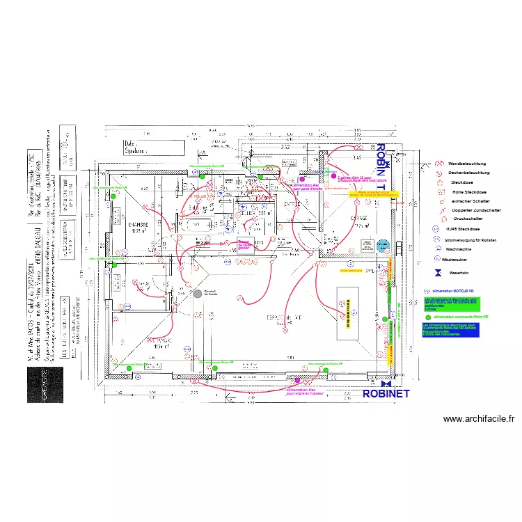 Plan &eacute;lectrique IACOB RDC 1. Plan de 