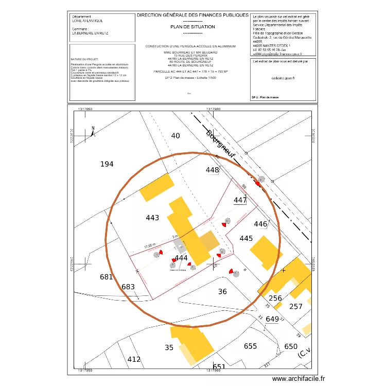 DP 2  BOURREAU PERGOLA. Plan de 