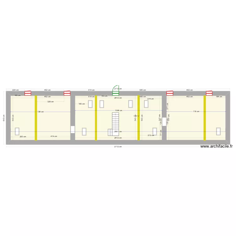1er etage maison des invit&eacute;es vierge avec cotations (14.02.2025). Plan de 