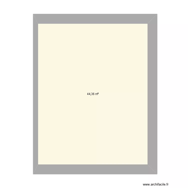 Bureau SI. Plan de 1  et 44 m²