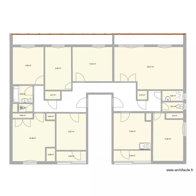 appart _1 pont de claix. Plan de 20  et 119 m²