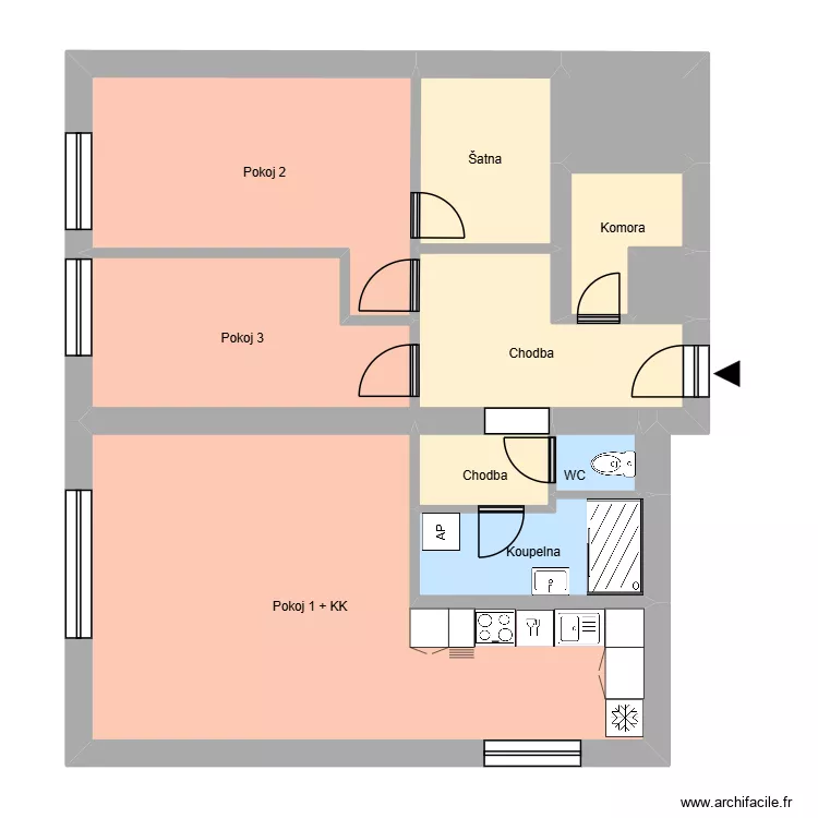 Na Desátém 2276, byt 6. Plan de 16 et 205 m² Na Desátém 2276, byt 6. Plan de 16 et 205 m²