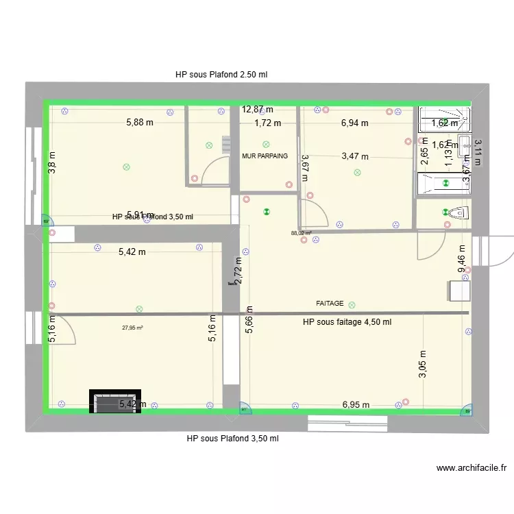 104 B brut coté bis + elec. Plan de 2 Pièces et 116 m² 104 B brut coté bis + elec. Plan de 2 Pièces et 116 m²