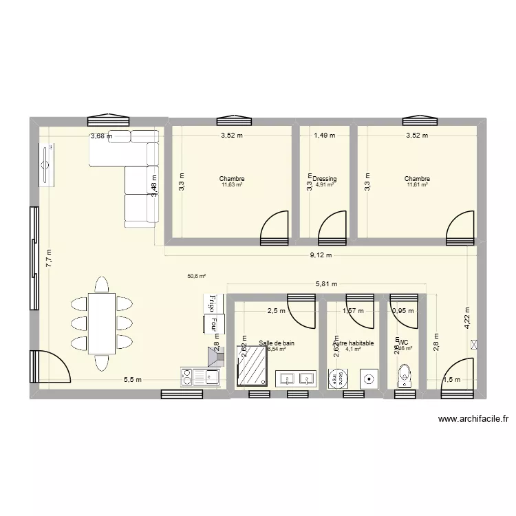 20 chemin des pommiers - SCI. Plan de 7  et 92 m²