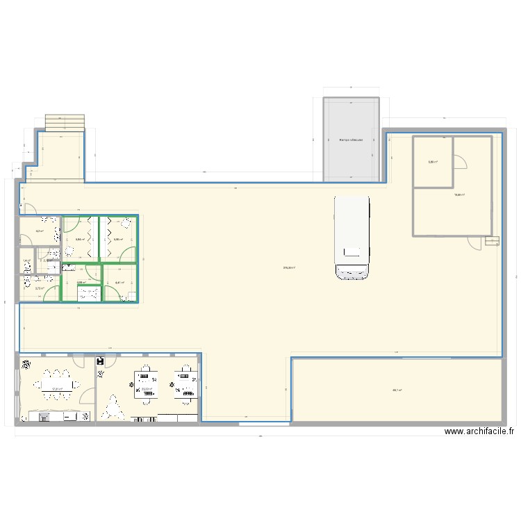 004883W Bât 40 futur. Plan de 15 pièces et 467 m2