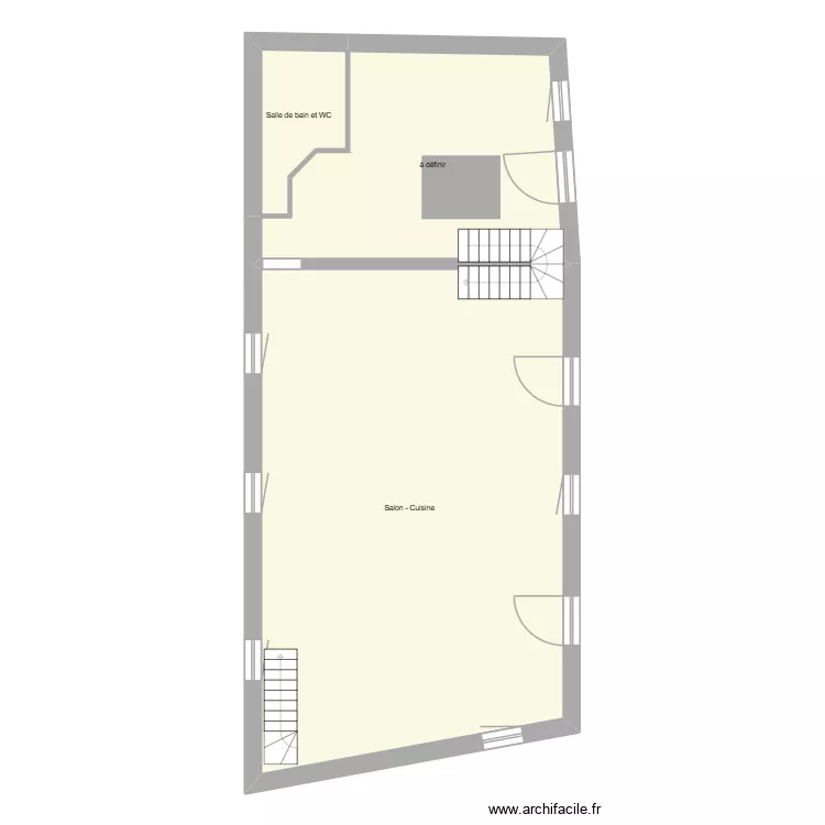 DUBOSSON RDC. Plan de 3  et 121 m²