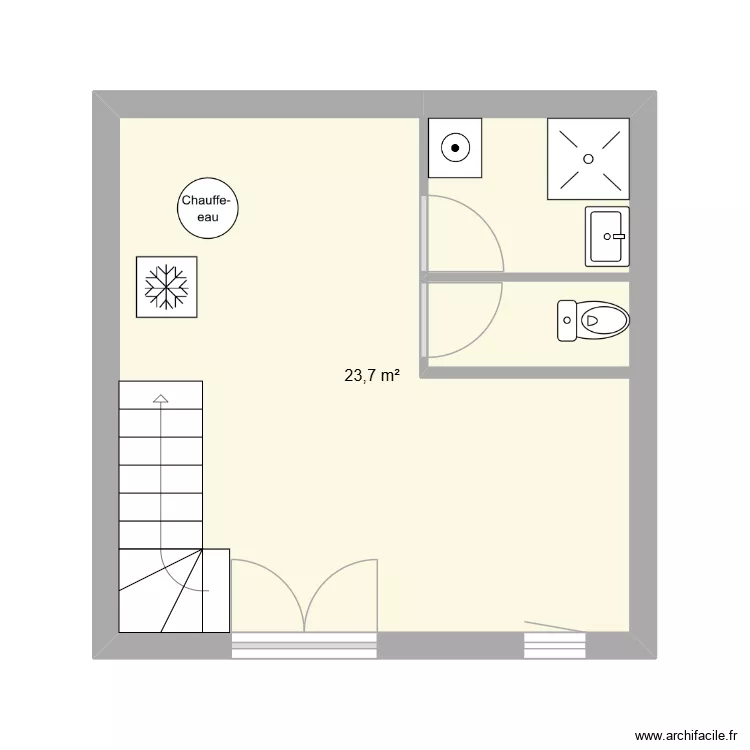 Argel&egrave;s RDC. Plan de 1  et 24 m²
