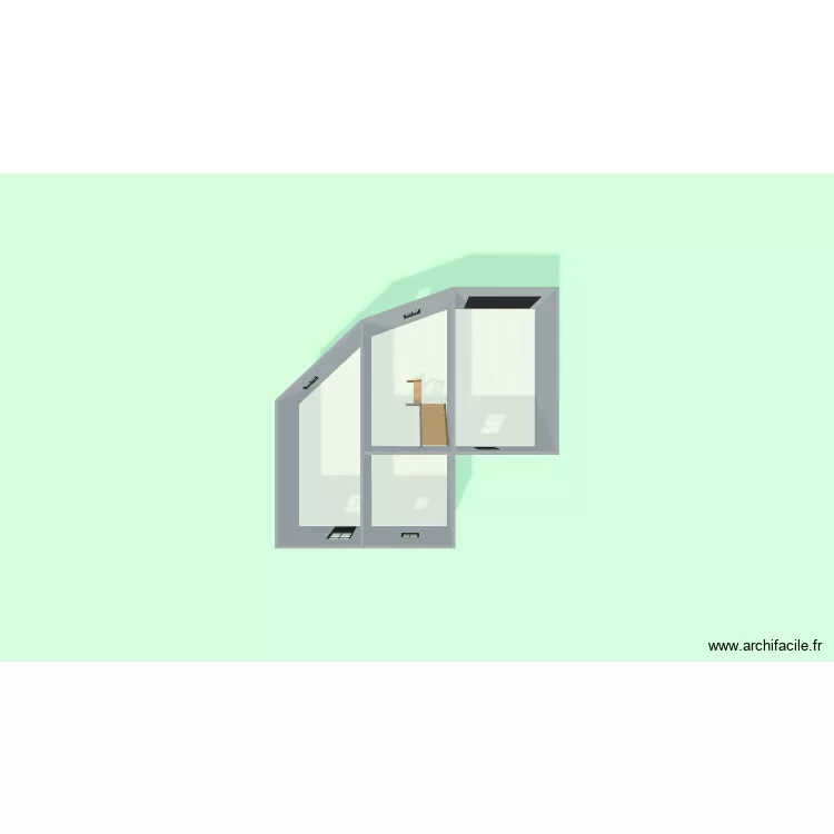 MAISON ROMAINVILLE RDC. Plan de 4  et 50 m²