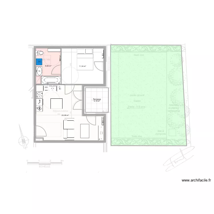appartement Lyon 7. Plan de 6  et 143 m²