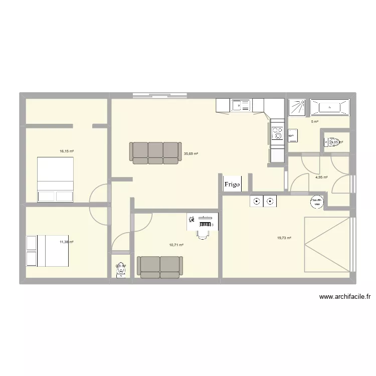 maison. Plan de 9  et 106 m²