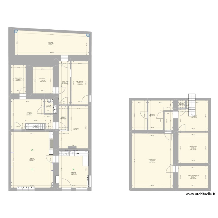 maison vanessa escalier conservée. Plan de 18 pièces et 217 m2