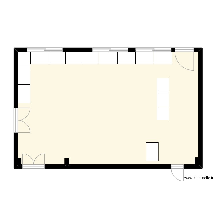 classe. Plan de 1 pièce et 83 m2