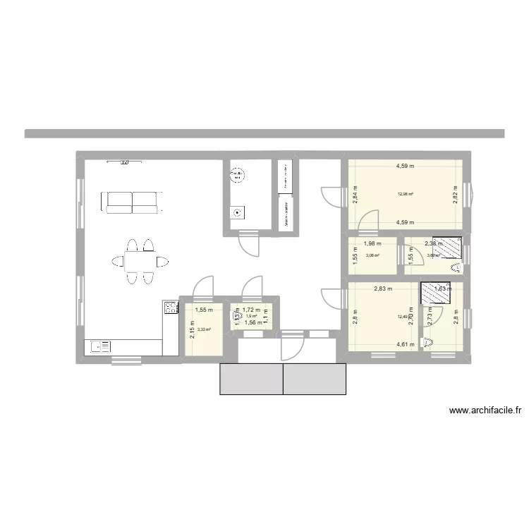 chabas 1. Plan de 6  et 37 m²