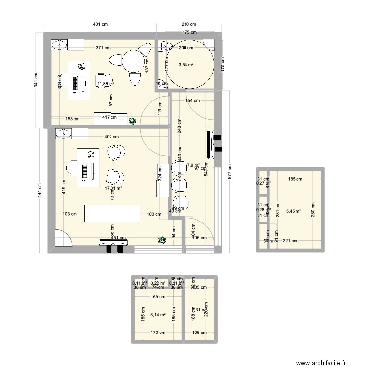 eve 3. Plan de 12 pièces et 53 m2