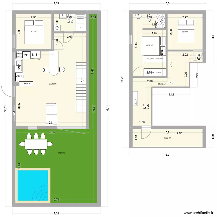 Maison St Pierre bis. Plan de 