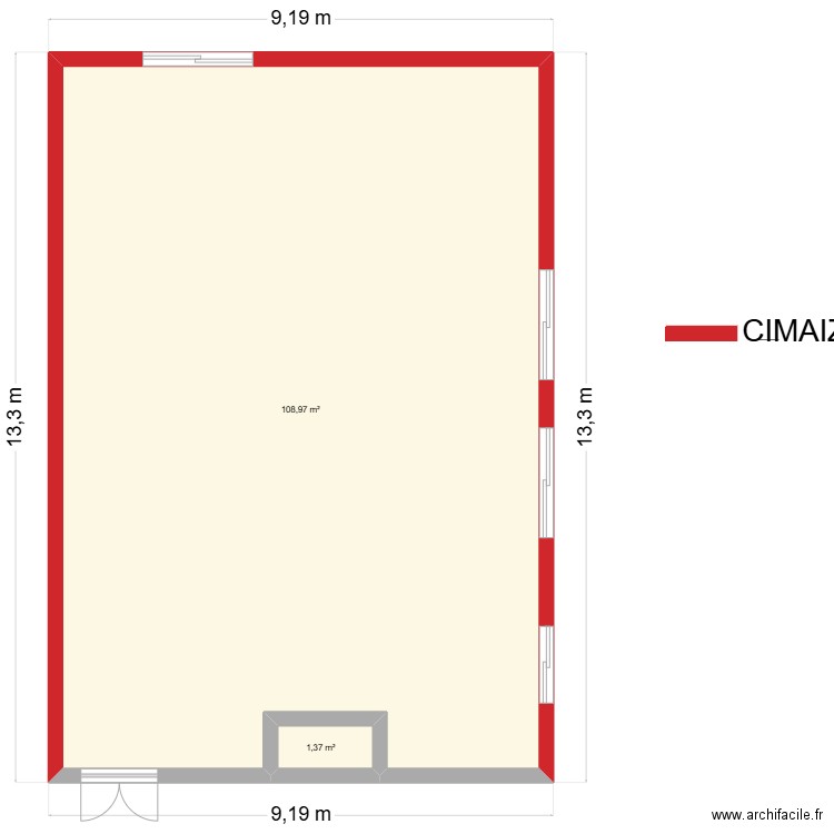 SALAGNON. Plan de 2 pièces et 110 m2