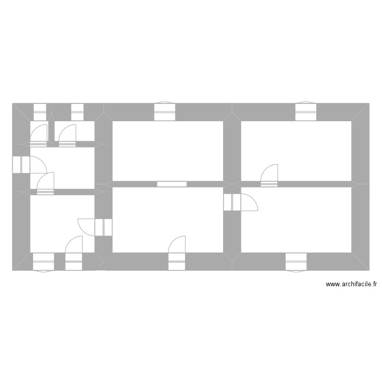 plan bas. Plan de 7 pièces et 63 m2
