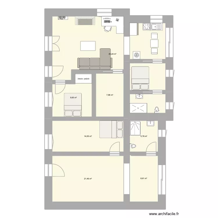 Mont-Dol. Plan de 7 Pièces et 113 m² Mont-Dol. Plan de 7 Pièces et 113 m²