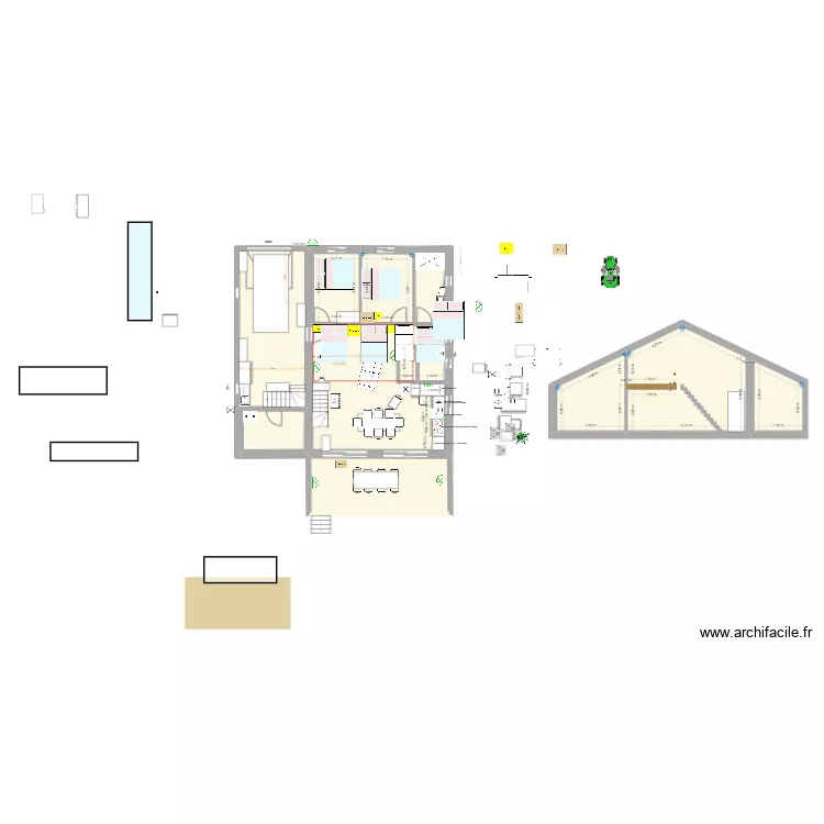 PLAN COUCOURON RDC23. Plan de 10  et 177 m²
