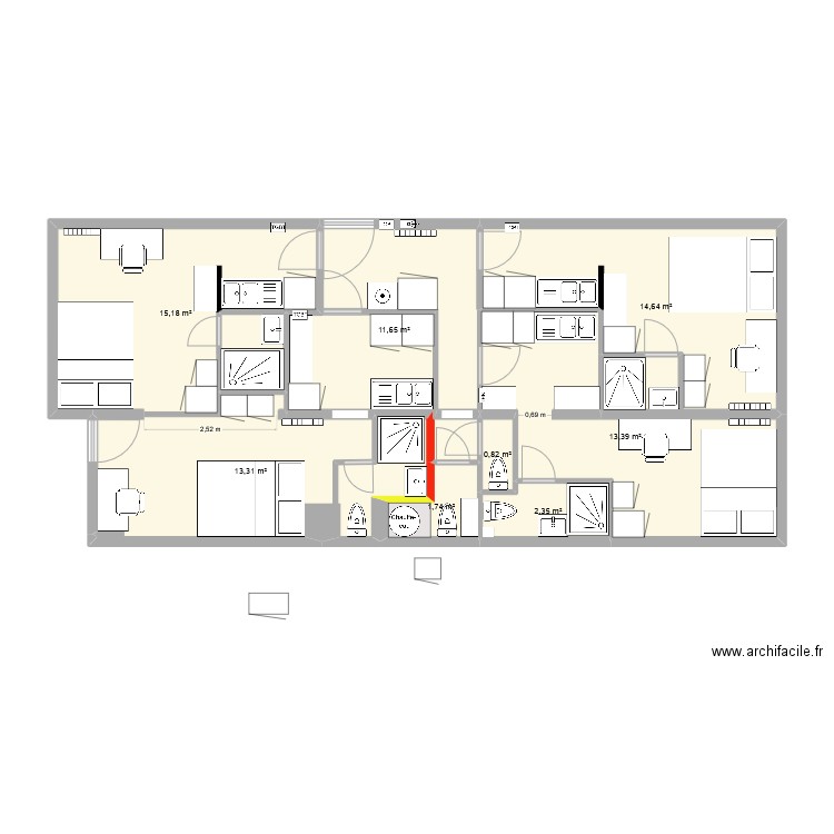 ST HERBLAIN MAYENNE V3.2. Plan de 8 pièces et 73 m2