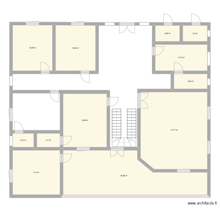 Plan RDC Fatou. Plan de 12 pièces et 177 m2