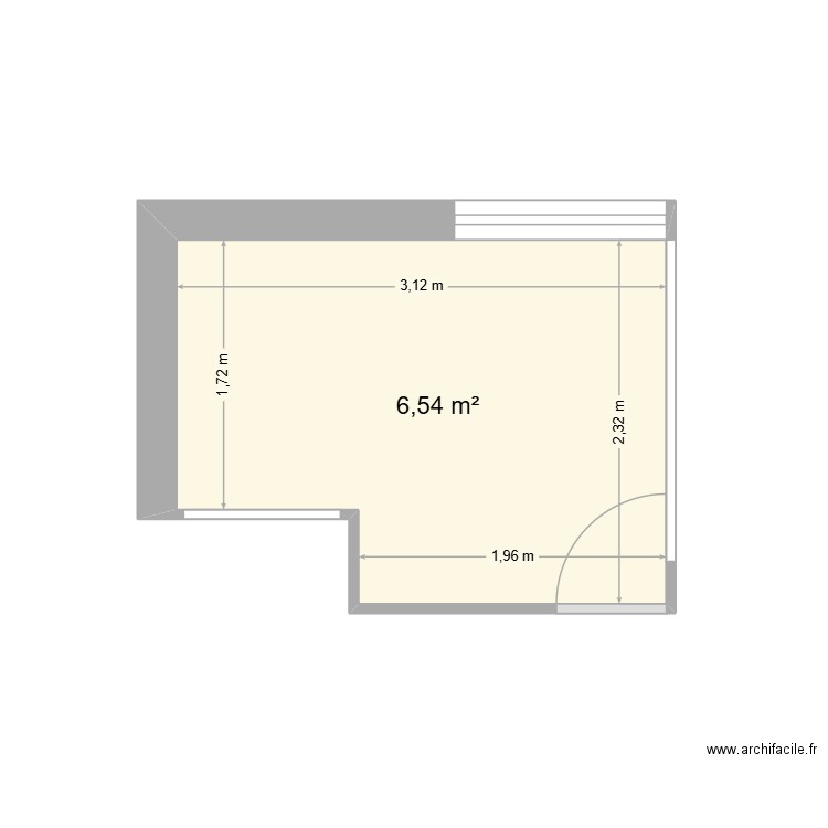 Local compresseur. Plan de 1 pièce et 7 m2