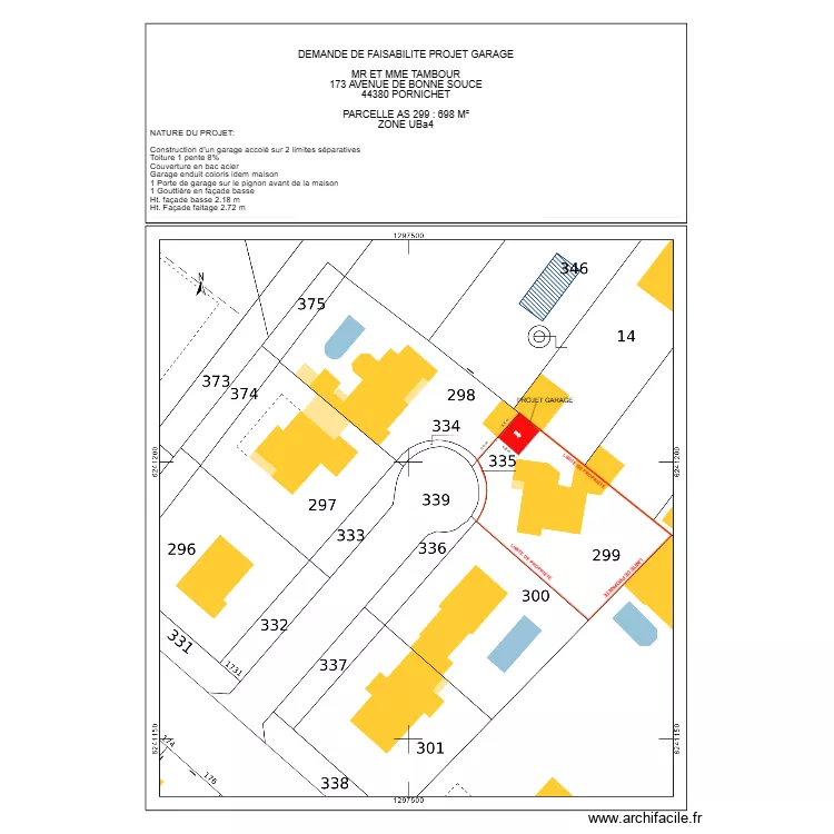 DDE FAISABILITE M ET MM TAMBOUR. Plan de 