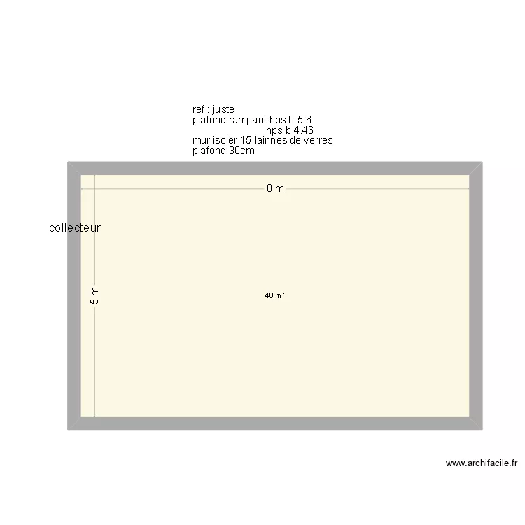 juste. Plan de 1  et 40 m²