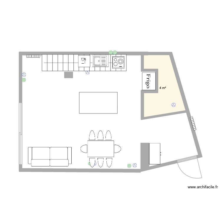 extension. Plan de 0 pièce et 0 m2