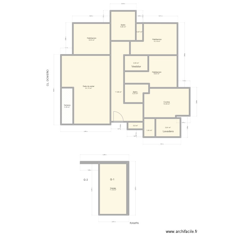 domeño 8C-4 MANISES. Plan de 15 pièces et 110 m2