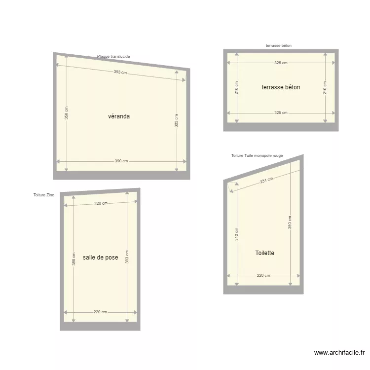 La cl&eacute; en nord 2. Plan de 4 pièces et 36 m²