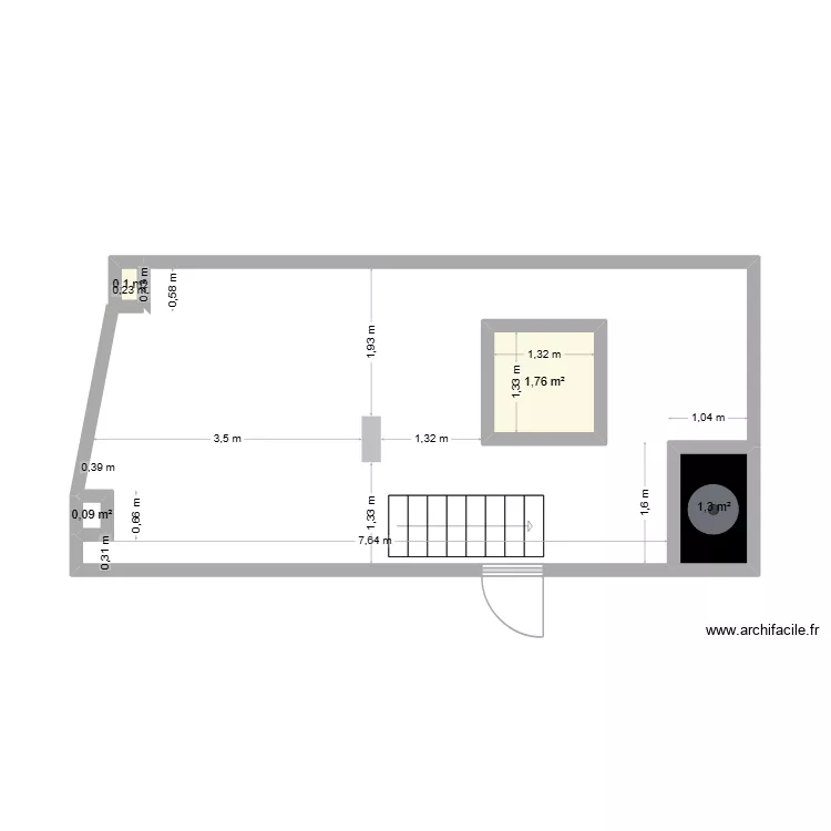 12 CLEMENCEAU. Plan de 4  et 3 m²