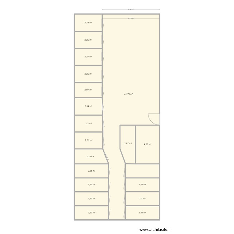 plan 1. Plan de 19 pièces et 86 m2