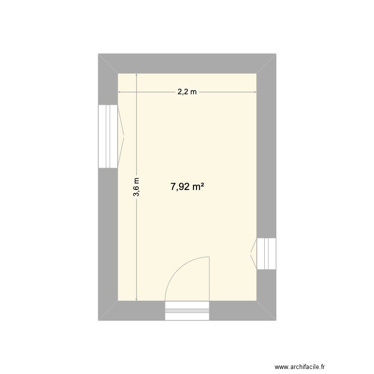 Fuste Sagne. Plan de 1 pièce et 8 m2