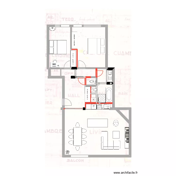 appart III. Plan de 9 et 26 m² appart III. Plan de 9 et 26 m²