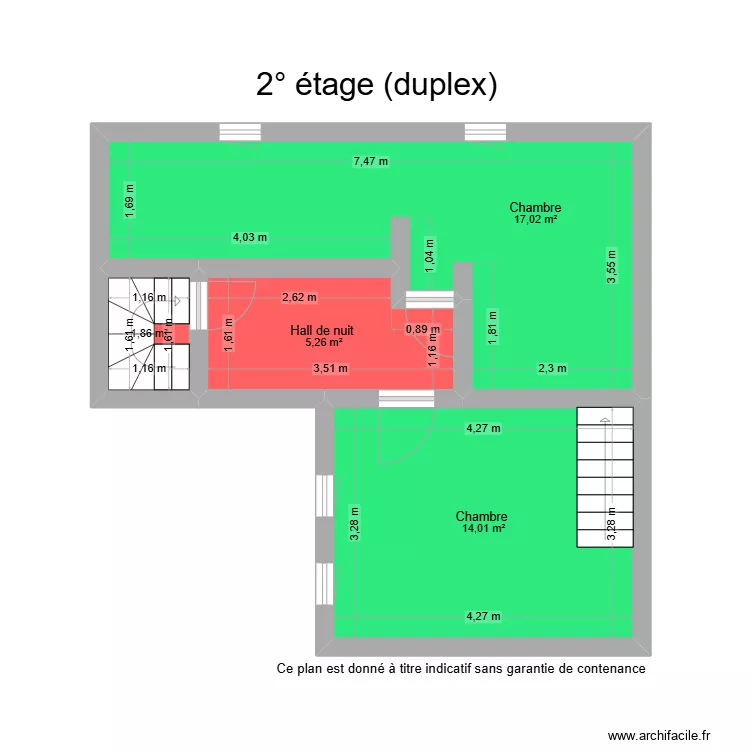 Hasan 2&deg; duplex. Plan de 
