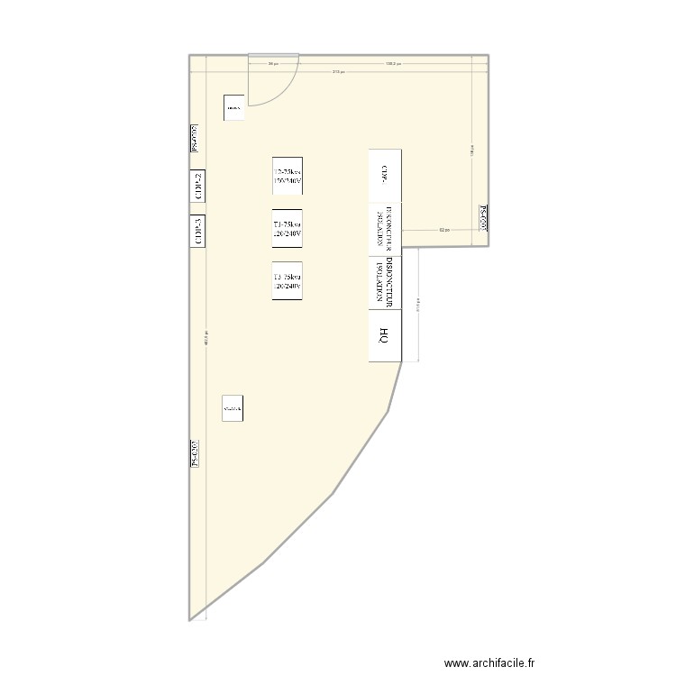 CAAL. Plan de 1 pièce et 38 m2