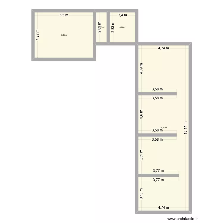 maison Fenioux. Plan de 4  et 103 m²