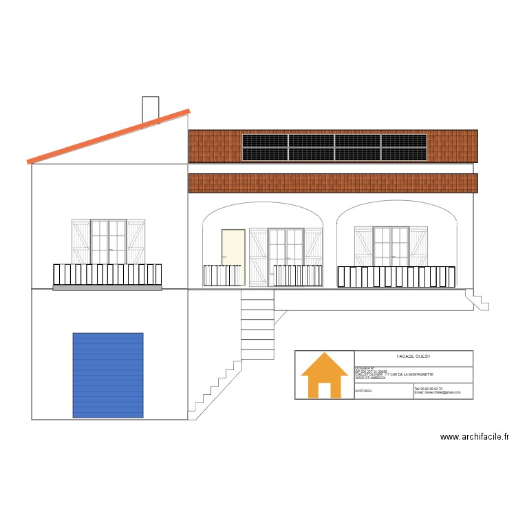 FACADE OUEST A/PNX. Plan de 0 pièce et 0 m2