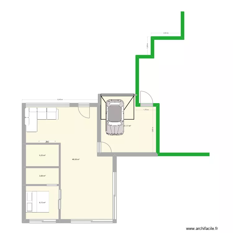 S 50  AGR 2 1ER. Plan de 5 pièces et 85 m²