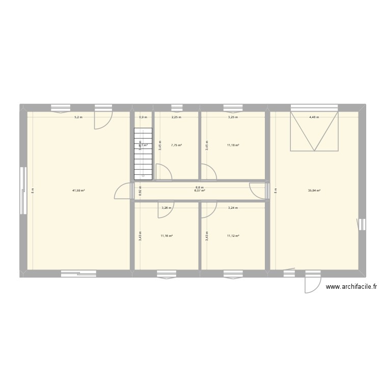 plan rdc Onzillon,. Plan de 8 pièces et 128 m2