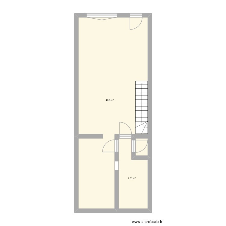 maison axelle. Plan de 2 pièces et 54 m2