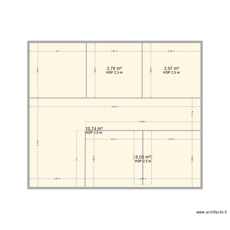 marquette 1. Plan de 5 pièces et 30 m2