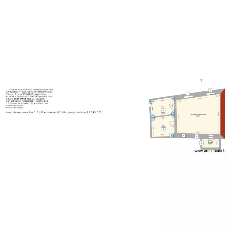 bermudez. Plan de 4  et 67 m²