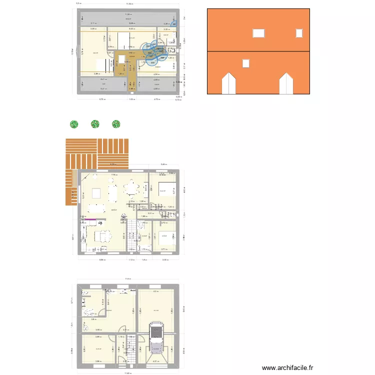 Sarzeau3. Plan de 18  et 283 m²
