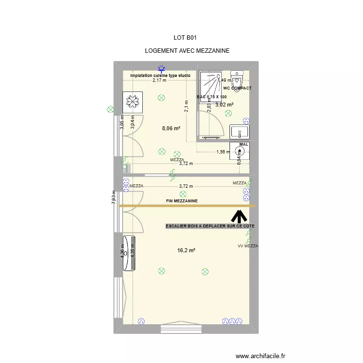 LES ADRETS B01. Plan de 3 et 27 m² LES ADRETS B01. Plan de 3 et 27 m²