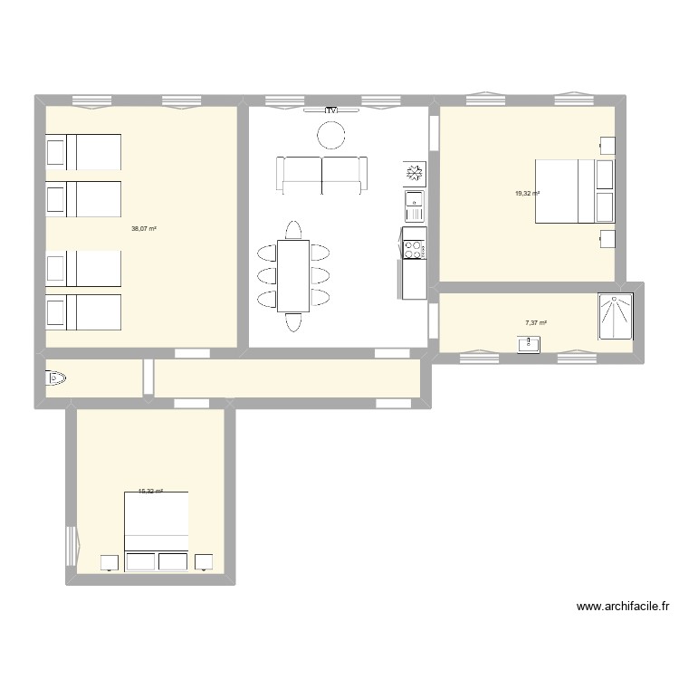 T5 Fontenelle. Plan de 0 pièce et 0 m2
