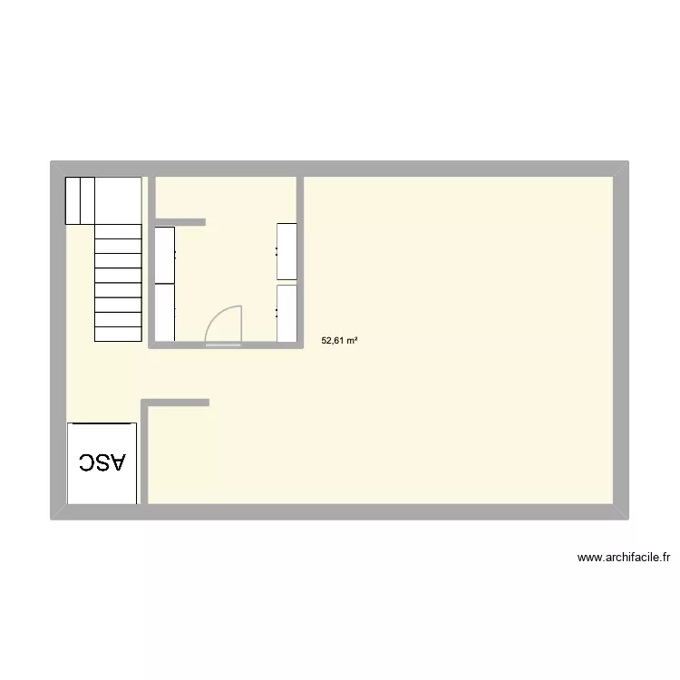 spa2. Plan de 1  et 53 m²