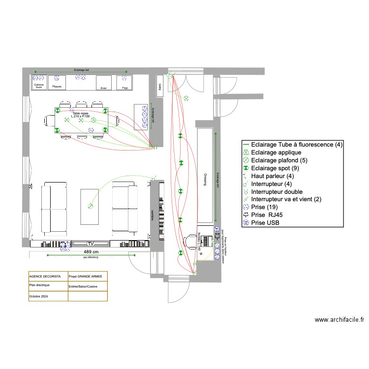 PLAN SALON _ GRANDE ARMEE - ELECT. Plan de 0 pièce et 0 m2