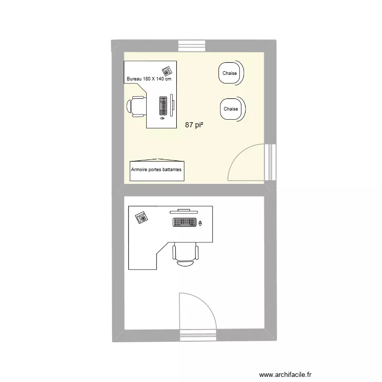 Ancien bureau à Hafid. Plan de 1 et 8 m² Ancien bureau à Hafid. Plan de 1 et 8 m²